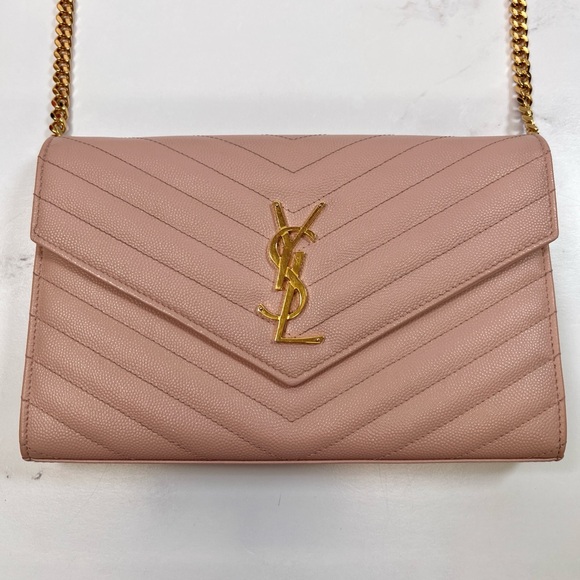 YSL Yves Saint Laurent Cassandre Envelope Wallet on Chain Crossbody Purse Bag - Picture 2 of 10